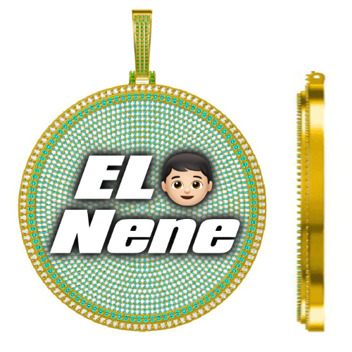 CUSTOM LETTER NECKLACE 3D BIG DISC