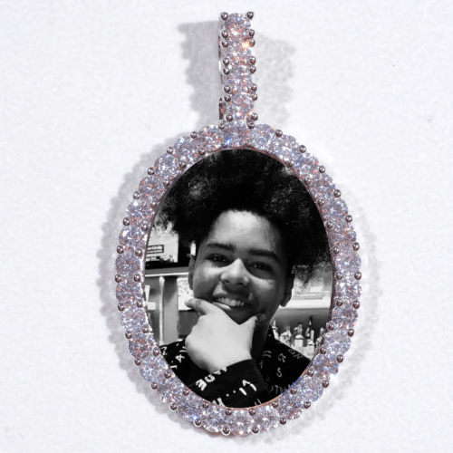Large 3D Oval Custom Picture Pendant