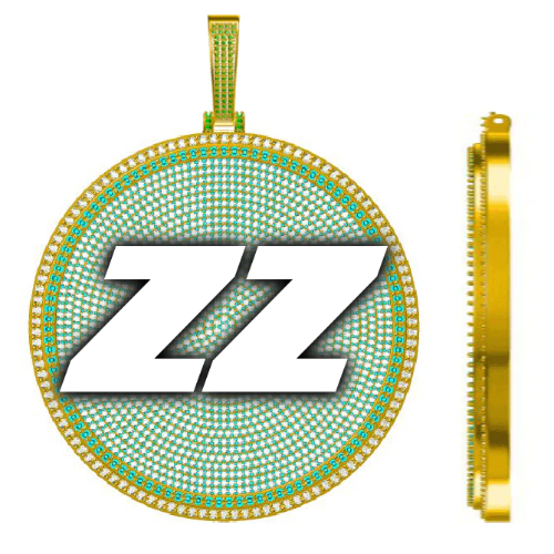 CUSTOM LETTER NECKLACE 3D BIG DISC