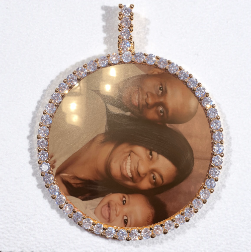 LARGE 3D CIRCLE CUSTOM PICTURE PENDANT