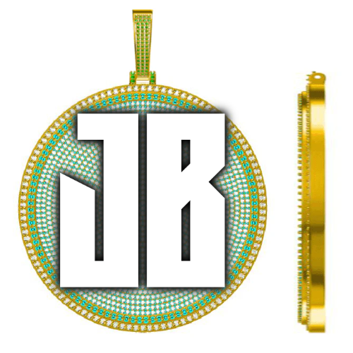 CUSTOM LETTER NECKLACE 3D BIG DISC