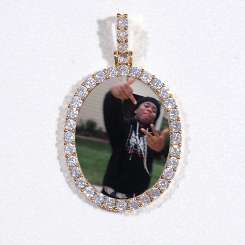 3D Oval Custom Picture Pendant
