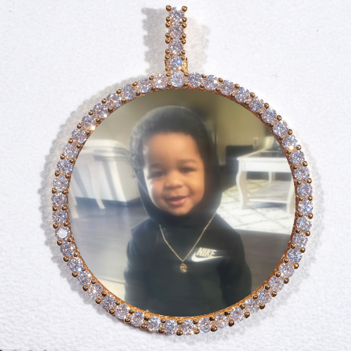 LARGE 3D CIRCLE CUSTOM PICTURE PENDANT