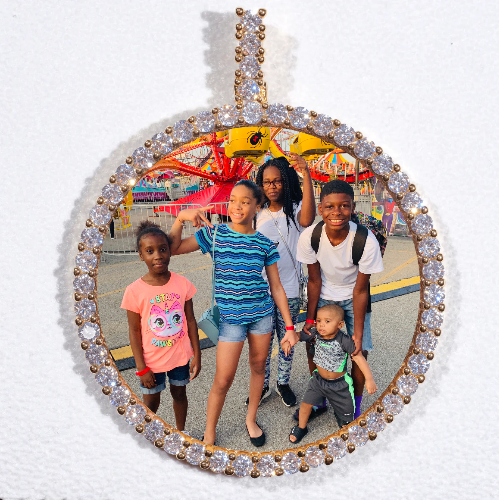 LARGE 3D CIRCLE CUSTOM PICTURE PENDANT