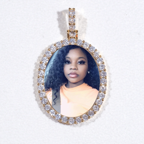 3D Oval Custom Picture Pendant