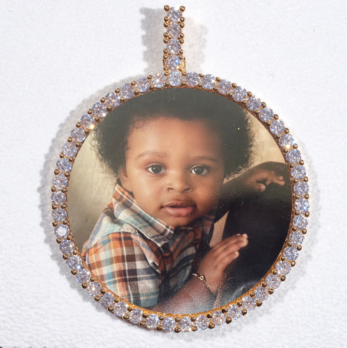 LARGE 3D CIRCLE CUSTOM PICTURE PENDANT
