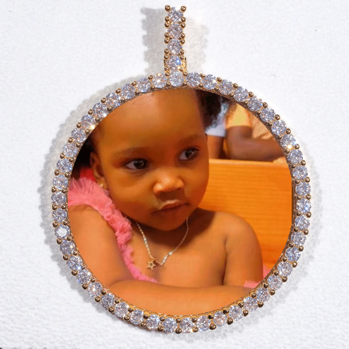 LARGE 3D CIRCLE CUSTOM PICTURE PENDANT