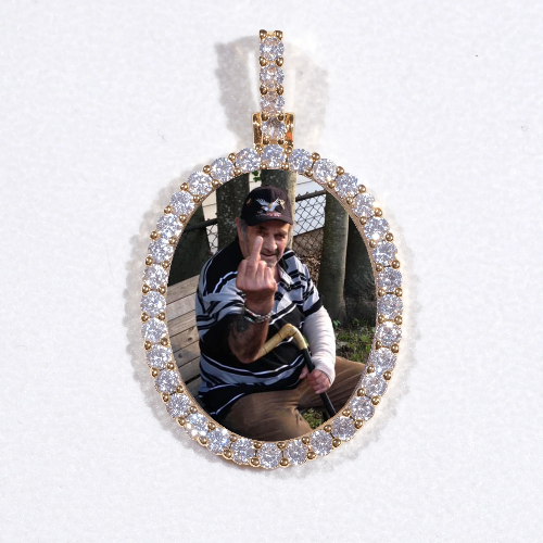 3D Oval Custom Picture Pendant