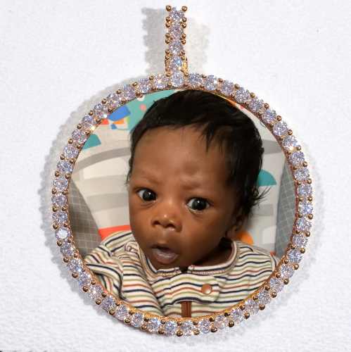 LARGE 3D CIRCLE CUSTOM PICTURE PENDANT