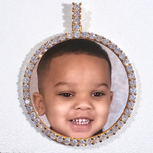 LARGE 3D CIRCLE CUSTOM PICTURE PENDANT