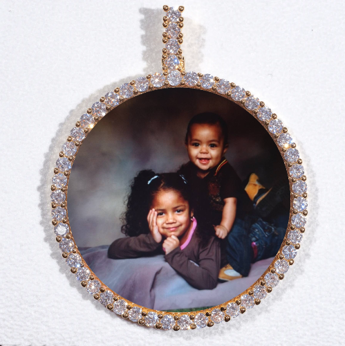 LARGE 3D CIRCLE CUSTOM PICTURE PENDANT