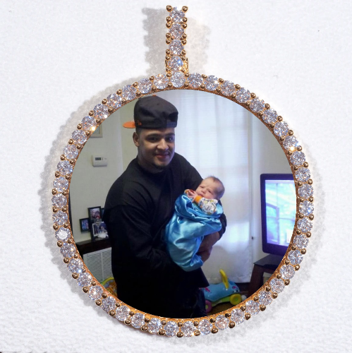 LARGE 3D CIRCLE CUSTOM PICTURE PENDANT
