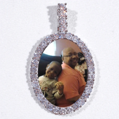 Large 3D Oval Custom Picture Pendant