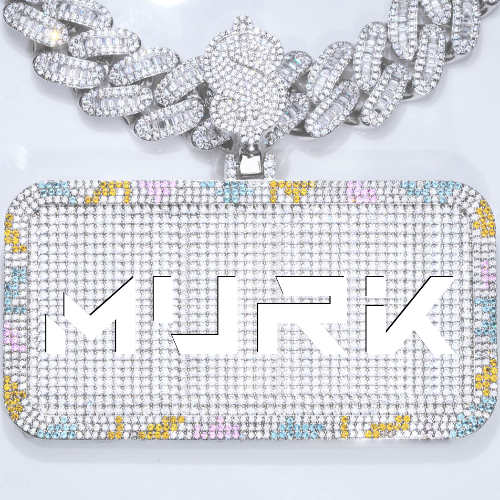 CUSTOM LETTER NECKLACE 3D COLORFUL SQUARE