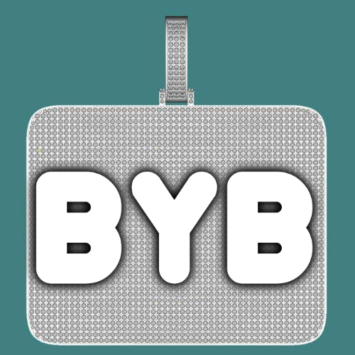 CUSTOM LETTER NECKLACE 3D BIG SQUARE