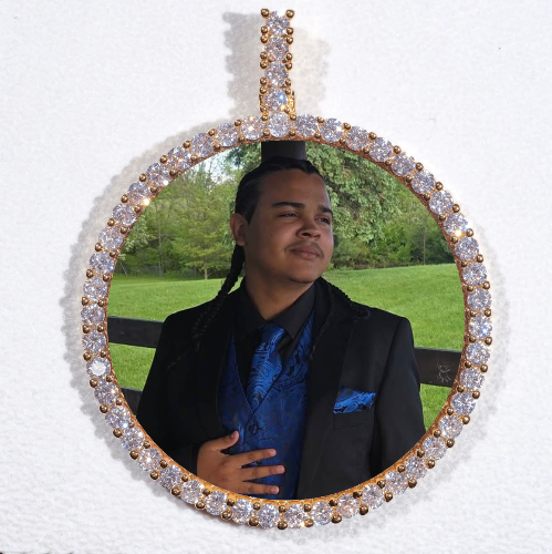 LARGE 3D CIRCLE CUSTOM PICTURE PENDANT