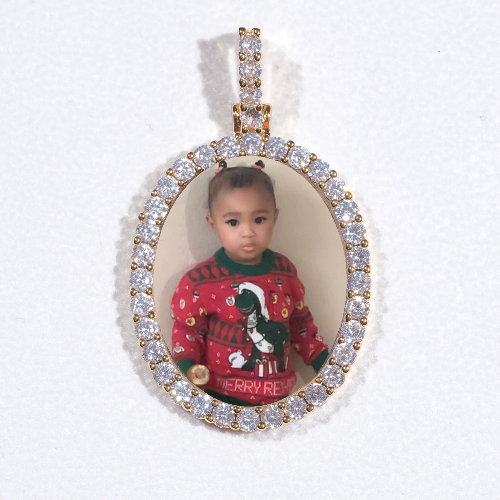 3D Oval Custom Picture Pendant