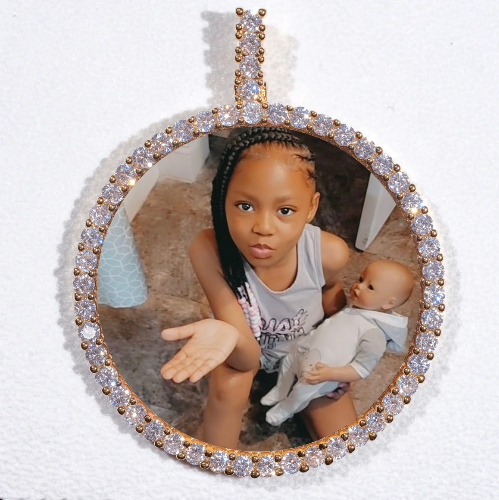LARGE 3D CIRCLE CUSTOM PICTURE PENDANT
