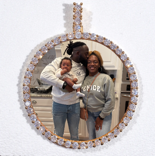 LARGE 3D CIRCLE CUSTOM PICTURE PENDANT