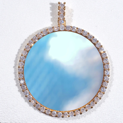 LARGE 3D CIRCLE CUSTOM PICTURE PENDANT