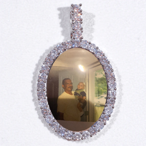 Large 3D Oval Custom Picture Pendant