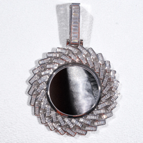 Large 3D Baguette Custom Picture Pendant