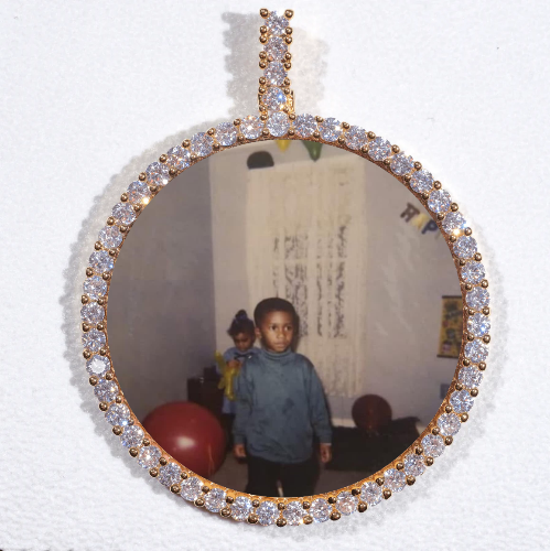 LARGE 3D CIRCLE CUSTOM PICTURE PENDANT
