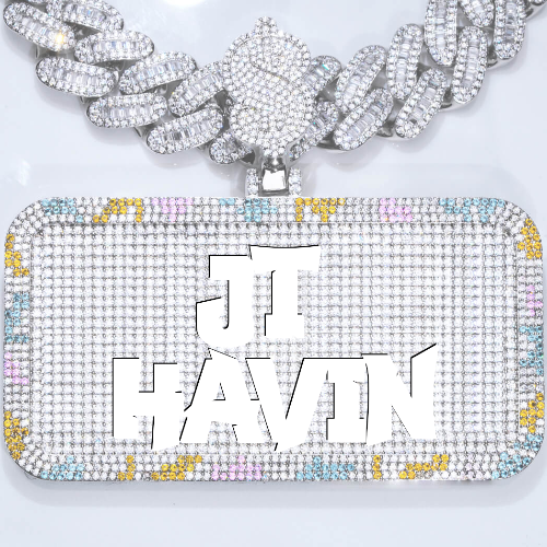 CUSTOM LETTER NECKLACE 3D COLORFUL SQUARE