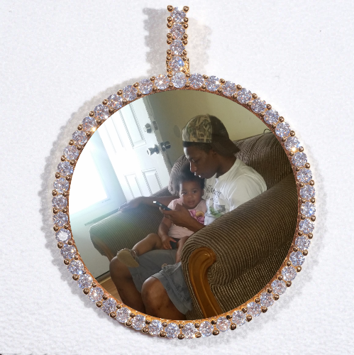 LARGE 3D CIRCLE CUSTOM PICTURE PENDANT