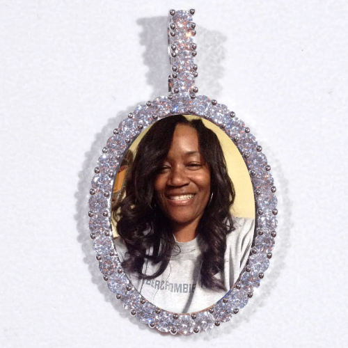 Large 3D Oval Custom Picture Pendant
