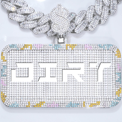 CUSTOM LETTER NECKLACE 3D COLORFUL SQUARE