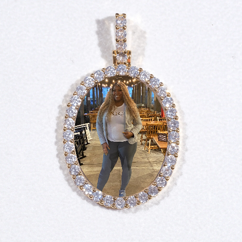 3D Oval Custom Picture Pendant