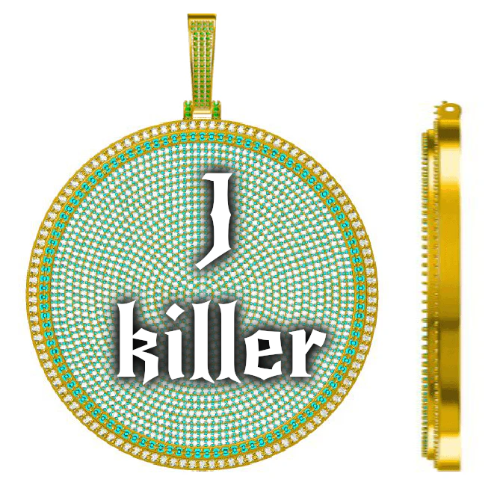 CUSTOM LETTER NECKLACE 3D BIG DISC