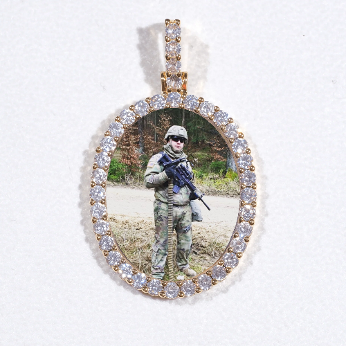 3D Oval Custom Picture Pendant