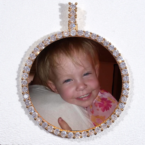 LARGE 3D CIRCLE CUSTOM PICTURE PENDANT