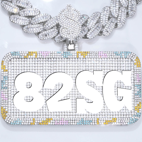 CUSTOM LETTER NECKLACE 3D COLORFUL SQUARE