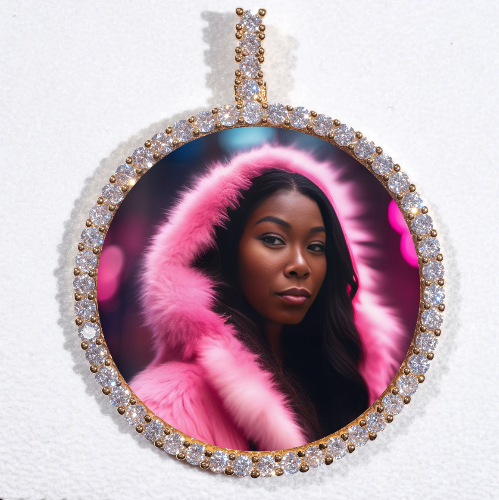 LARGE 3D CIRCLE CUSTOM PICTURE PENDANT