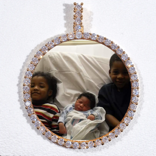LARGE 3D CIRCLE CUSTOM PICTURE PENDANT