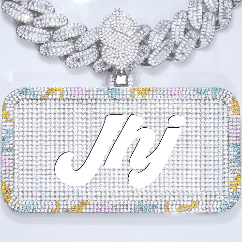 CUSTOM LETTER NECKLACE 3D COLORFUL SQUARE