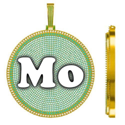 CUSTOM LETTER NECKLACE 3D BIG DISC