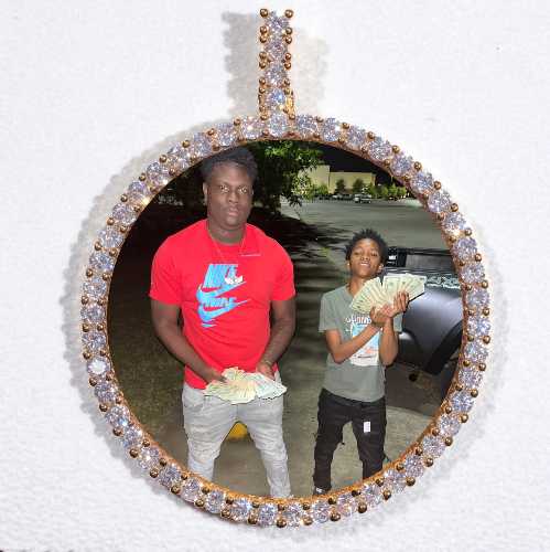 LARGE 3D CIRCLE CUSTOM PICTURE PENDANT
