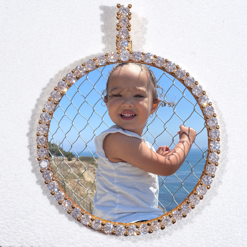 LARGE 3D CIRCLE CUSTOM PICTURE PENDANT