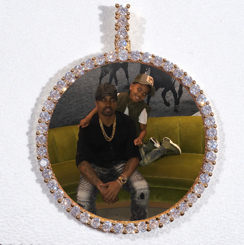 LARGE 3D CIRCLE CUSTOM PICTURE PENDANT