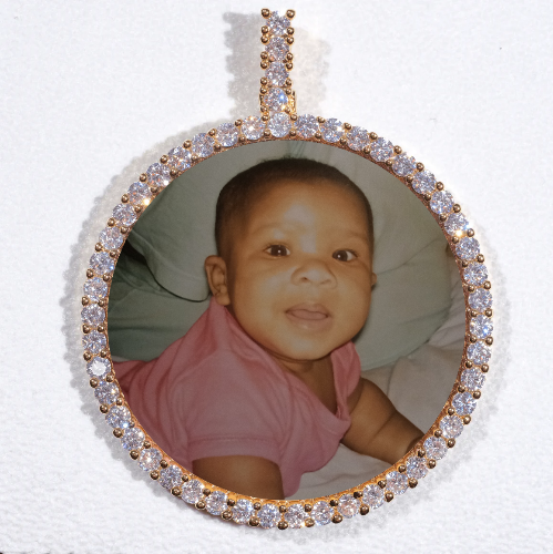 LARGE 3D CIRCLE CUSTOM PICTURE PENDANT