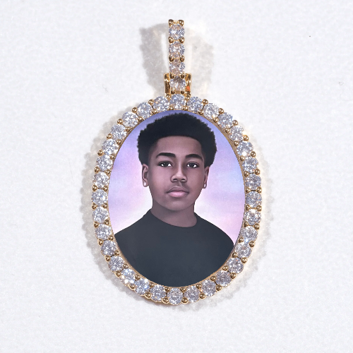 3D Oval Custom Picture Pendant