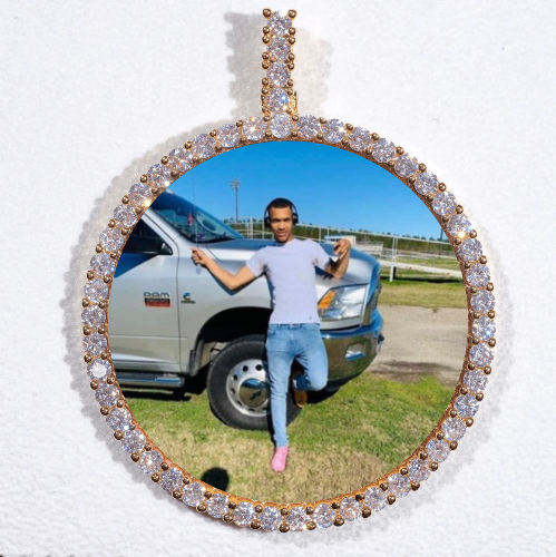 LARGE 3D CIRCLE CUSTOM PICTURE PENDANT
