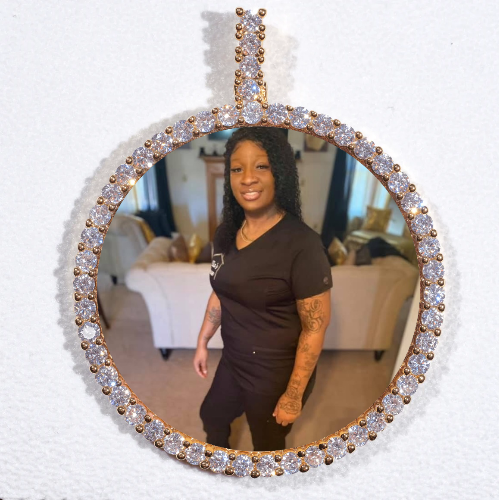 LARGE 3D CIRCLE CUSTOM PICTURE PENDANT