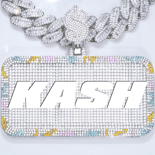 CUSTOM LETTER NECKLACE 3D COLORFUL SQUARE