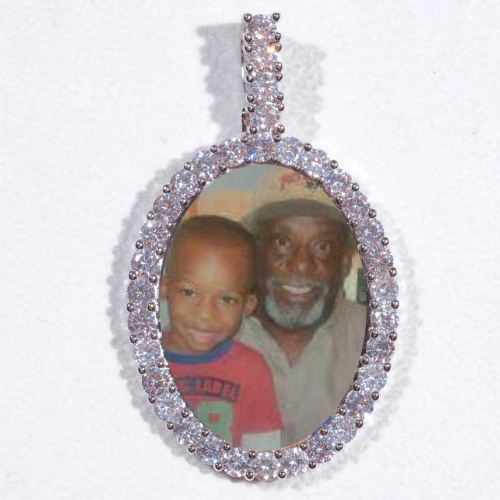 Large 3D Oval Custom Picture Pendant