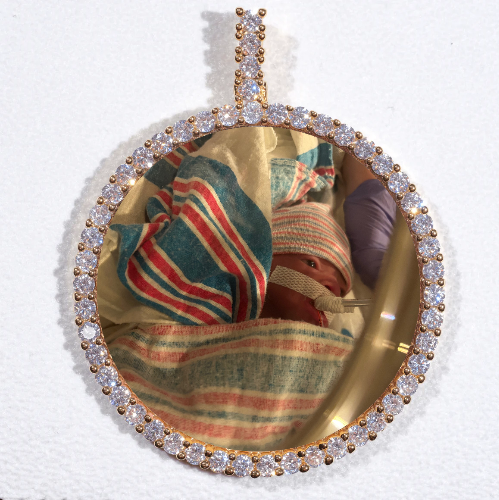 LARGE 3D CIRCLE CUSTOM PICTURE PENDANT